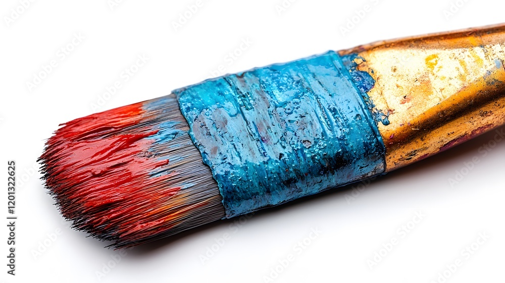 Fototapeta premium Paint brush with paint on white background