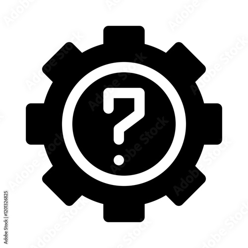 Gear and Question Mark glyph icon