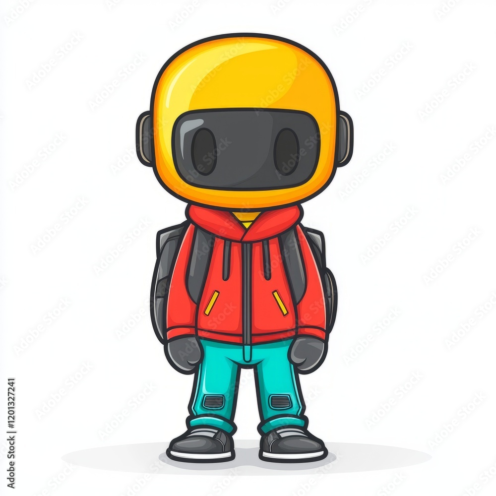 A Cute Robot Backpacker Ready For Adventure A Cute Robot Backpacker Ready For Adventure