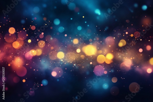 Colorful bokeh lights create a dreamy atmosphere in a nighttime setting