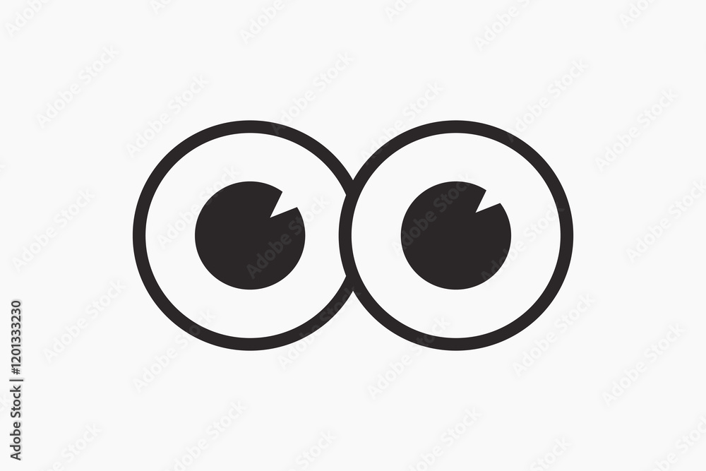 Cartoon eyes retro line illustration, collage element vector Cartoon eyes retro line illustration, collage element vector