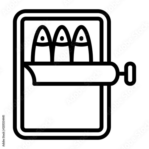 Sardines Vector Line Icon Design