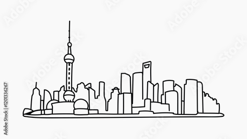 Canada Toronto cityscape hand drawn illustration vector