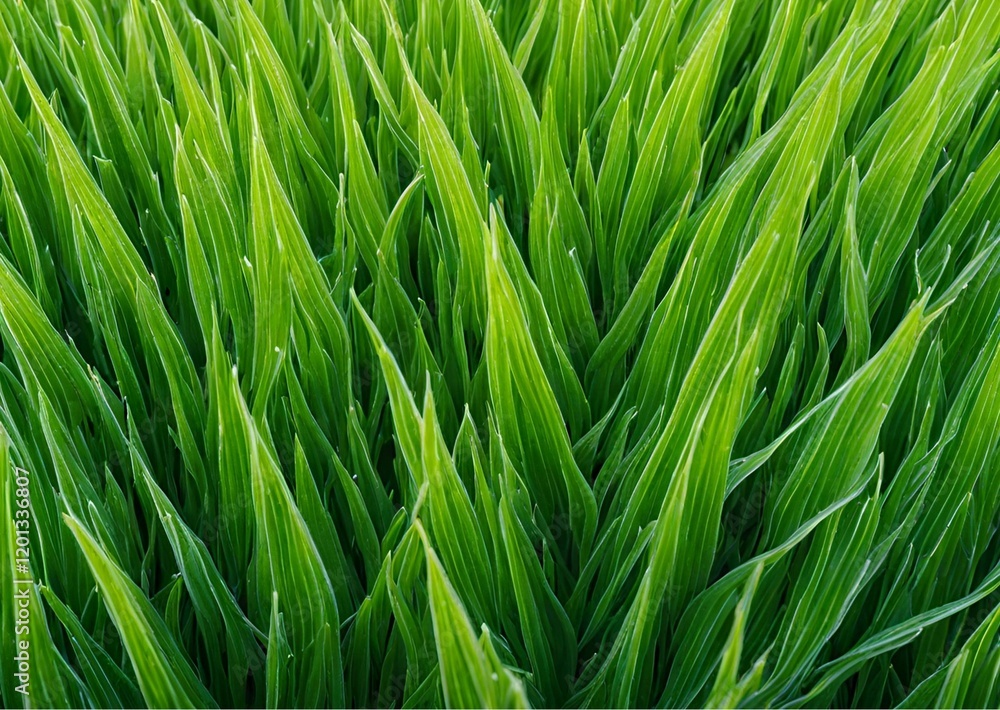 Lush Green Grass Blades Vibrant Spring Meadow Texture Nature Background Lush Green Grass Blades Vibrant Spring Meadow Texture Nature Background