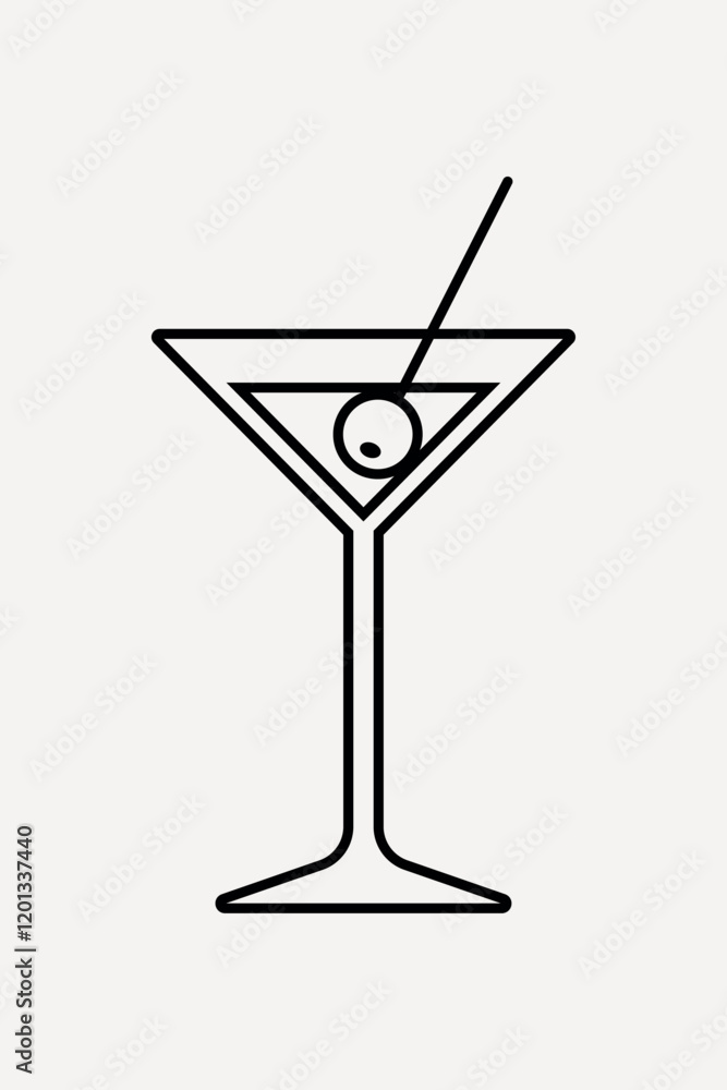 Martini line art vector Martini line art vector