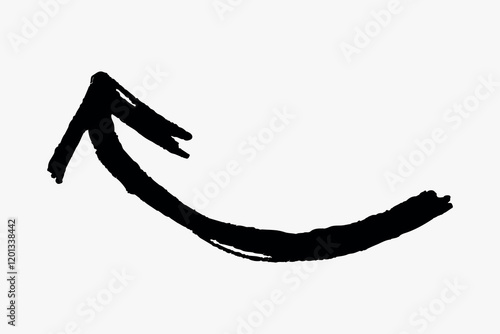 Bold black curved arrow illustration vector