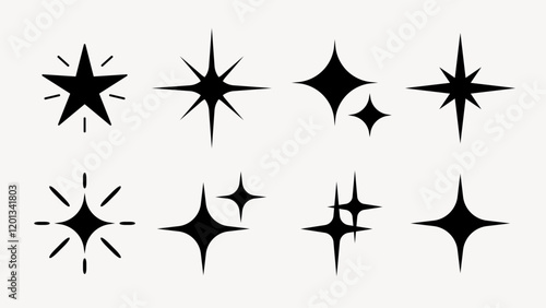 Shine star sparkle vector set. Sparkle star icons. Shine icon. Stars sparkle doodles vector. Set sparkles star symbols vector. Bright sparkle, star sparkle, shiny flash star. Star shine sparkle icon