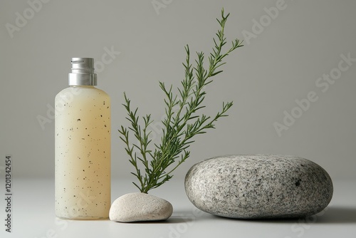 Serenity in a spa setting with natural elements and soothing colors for relax...