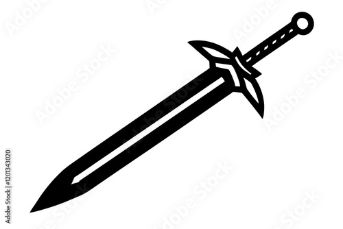 Vector Sword Icon Design on White Background