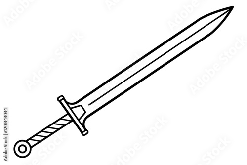 Vector Sword Icon Design on White Background