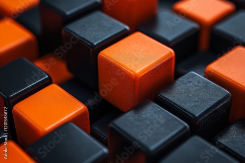 Colorful blocks arranged in geometric patterns showcasing texture and contrast