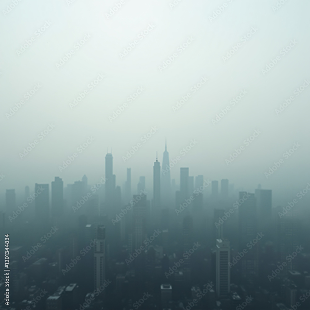 Fototapeta premium city skyline with pollution