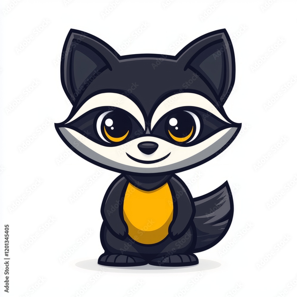 Fototapeta premium Adorable Cartoon Raccoon Character Illustration