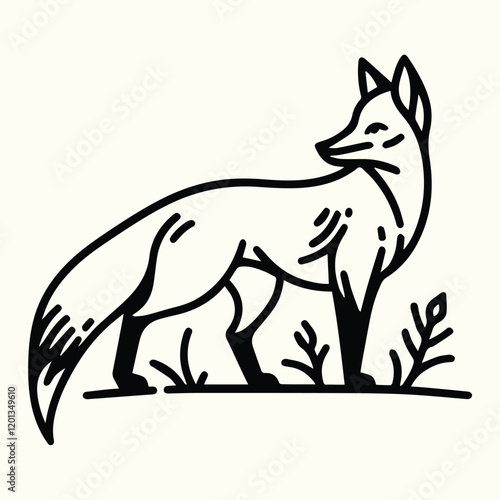 Fox Sketch Drawing Line Art Animal Wildlife