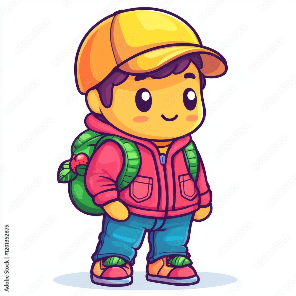 A Cute Boy Backpacker Ready For An Adventure A Cute Boy Backpacker Ready For An Adventure