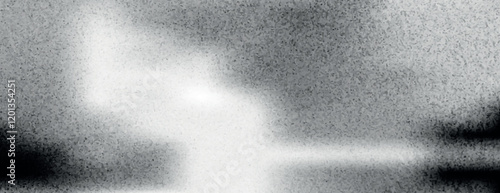Grainy black and white background, abstract style. The background features a textured, speckled pattern. Monochrome background with a moody feel. Minimal grainy texture vector gradient background