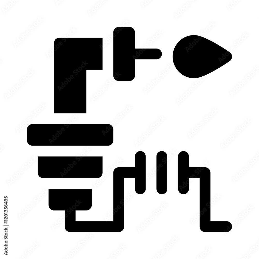 Welding Torch glyph icon Welding Torch glyph icon