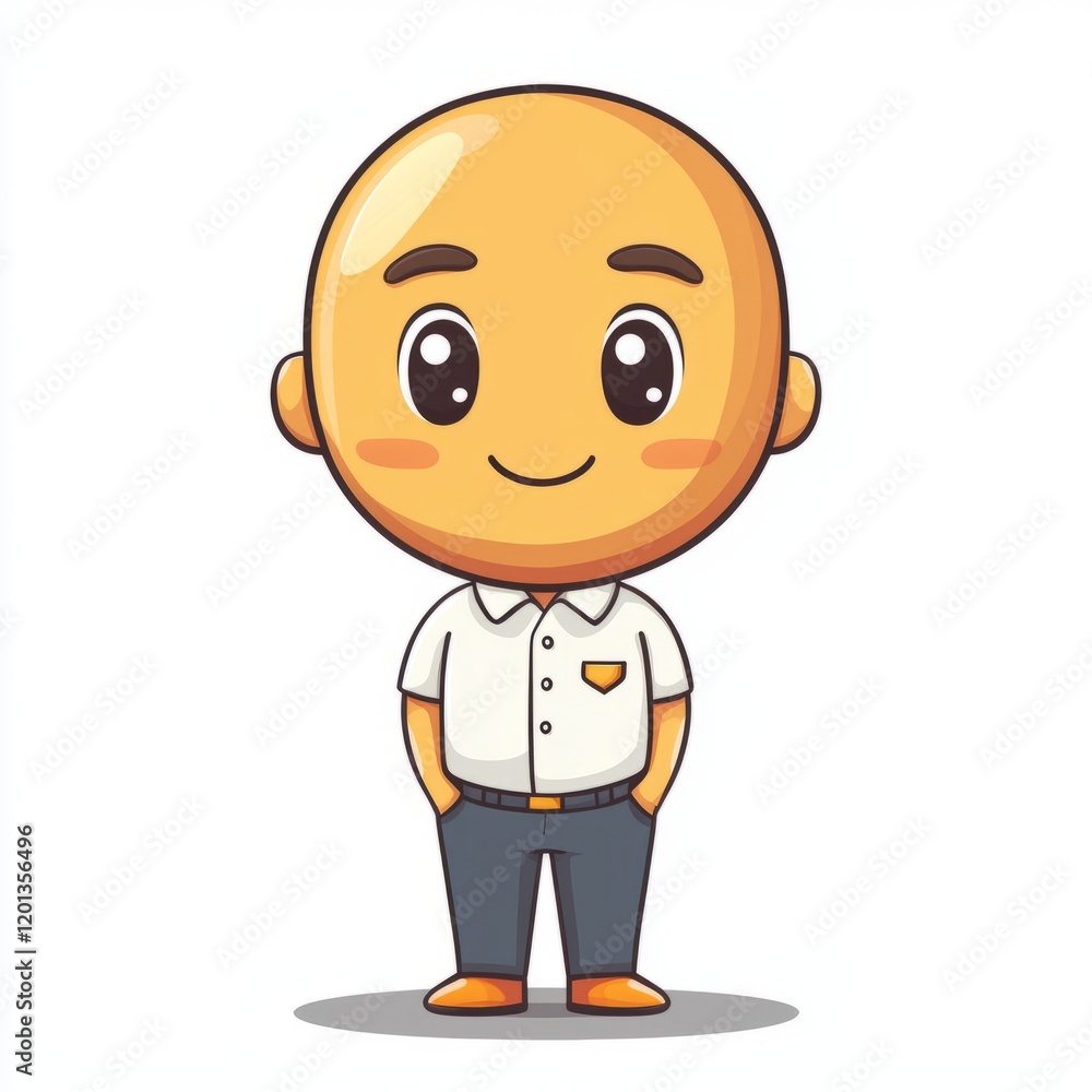 Happy Cartoon Man Wearing Shirt and Pants Happy Cartoon Man Wearing Shirt and Pants