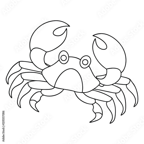 Outline cartoon crab for coloring book