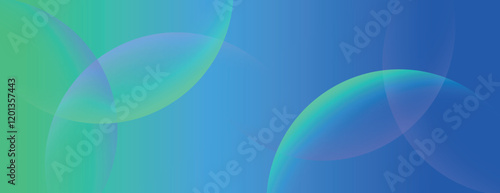 Abstract background with a blue and green gradient. The background features overlapping translucent circles, creating a smooth texture. Minimal abstract circles vector gradient background