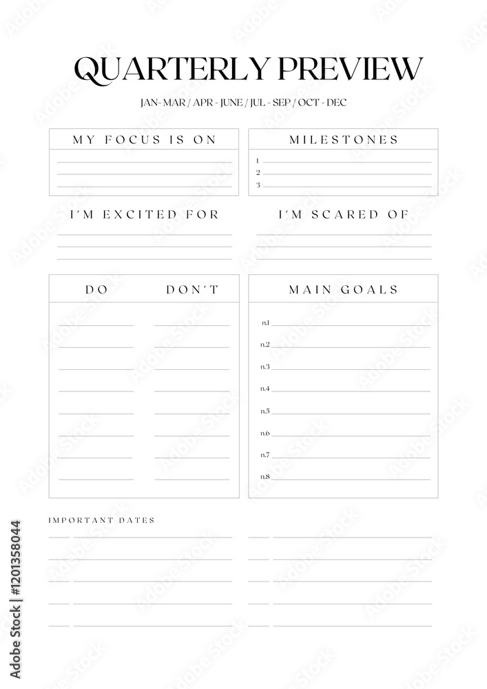 _Quarterly Review & Quarterly Preview Planner Template Elegant Minimalist Productivity Planner _Quarterly Review & Quarterly Preview Planner Template Elegant Minimalist Productivity Planner