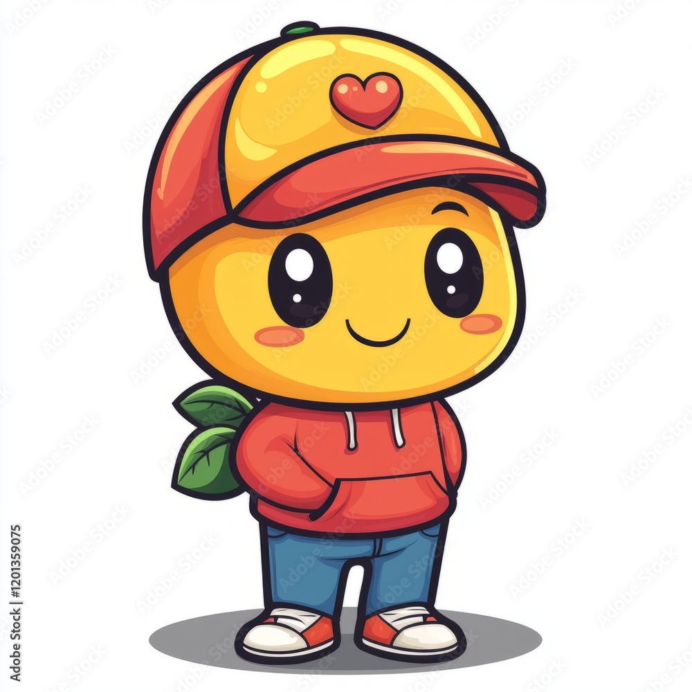 Adorable Mango Character Wearing Stylish Clothing Adorable Mango Character Wearing Stylish Clothing