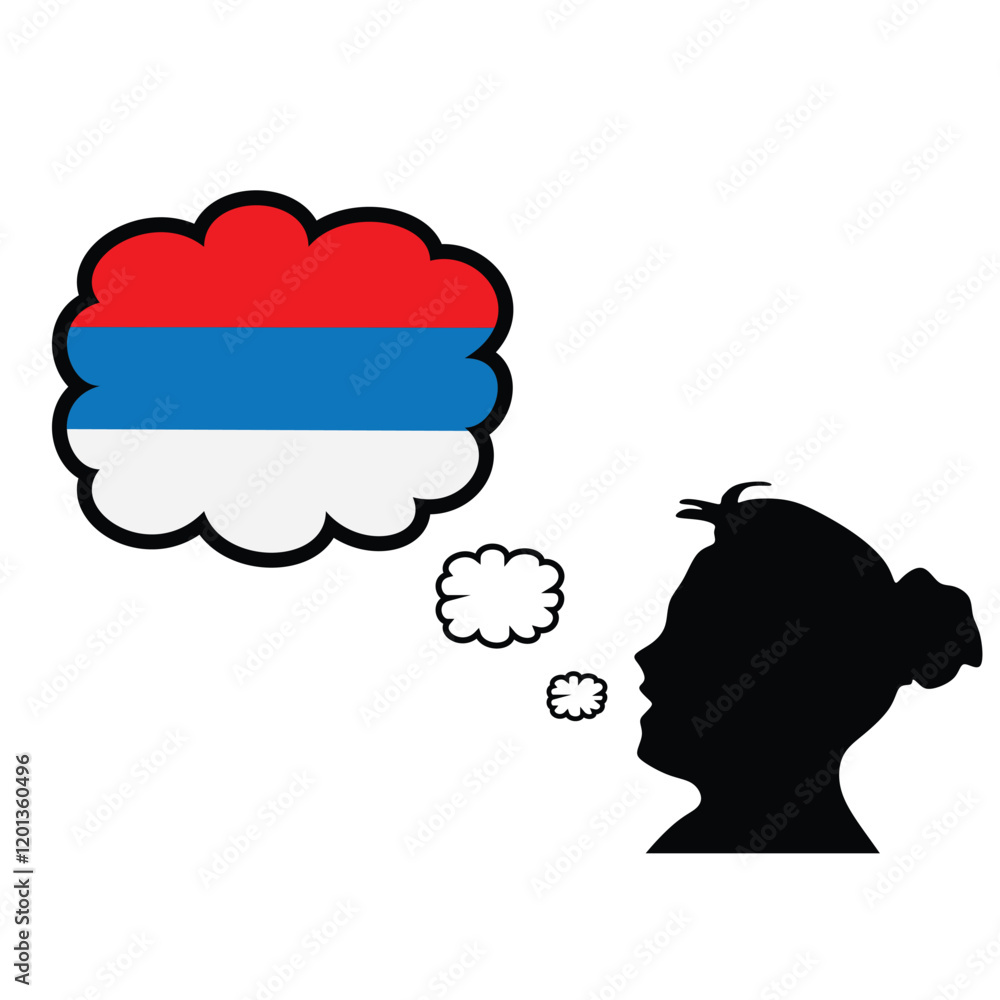 Сoncept of learning Serbian language. Speaking different languages education concept vector illustration Сoncept of learning Serbian language. Speaking different languages education concept vector illustration