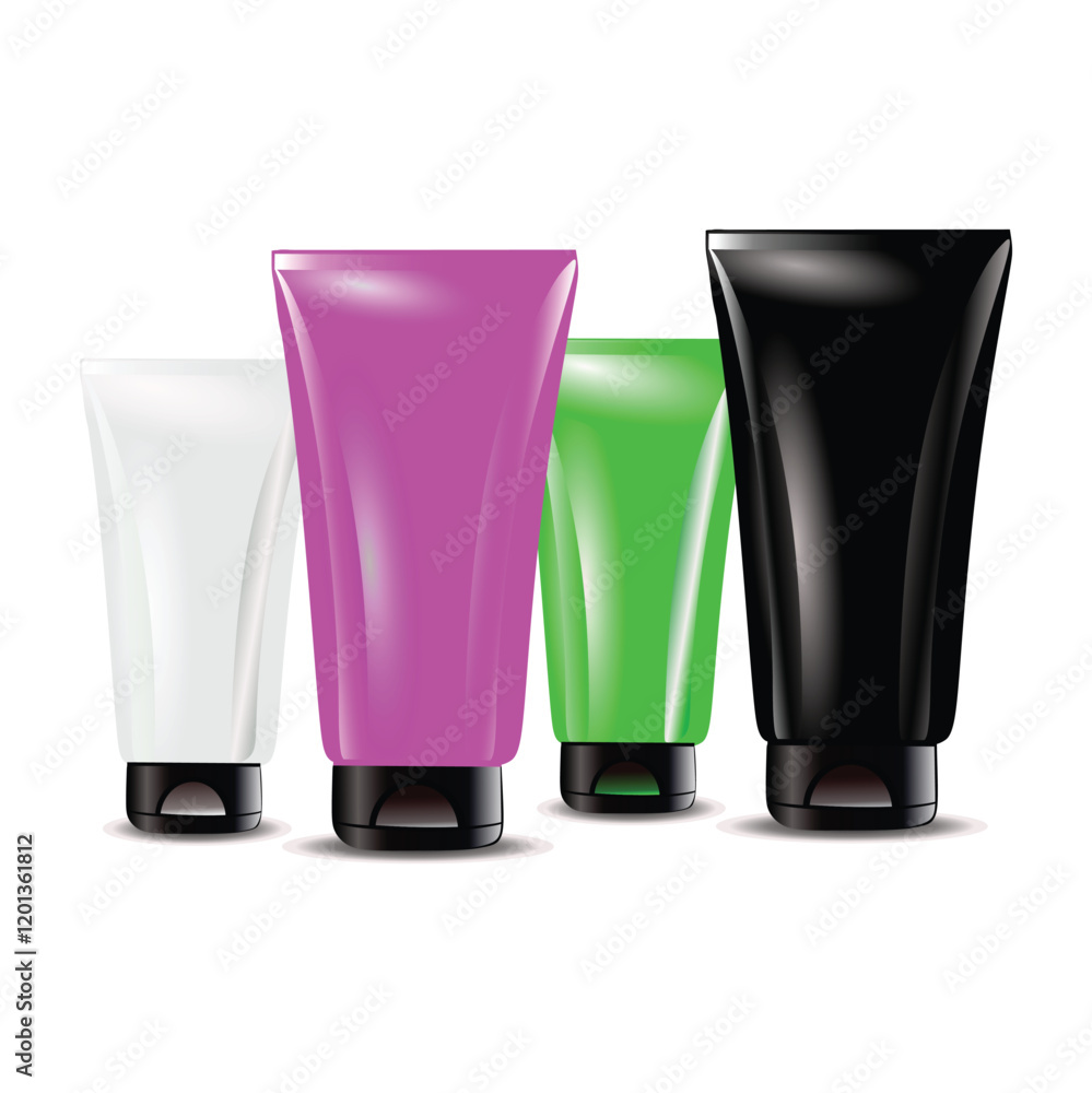 green, pink, white, black tube, vector green, pink, white, black tube, vector