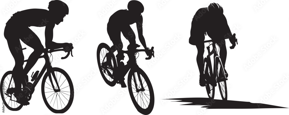 Obraz premium Silhouettes of cyclists Vector illustration