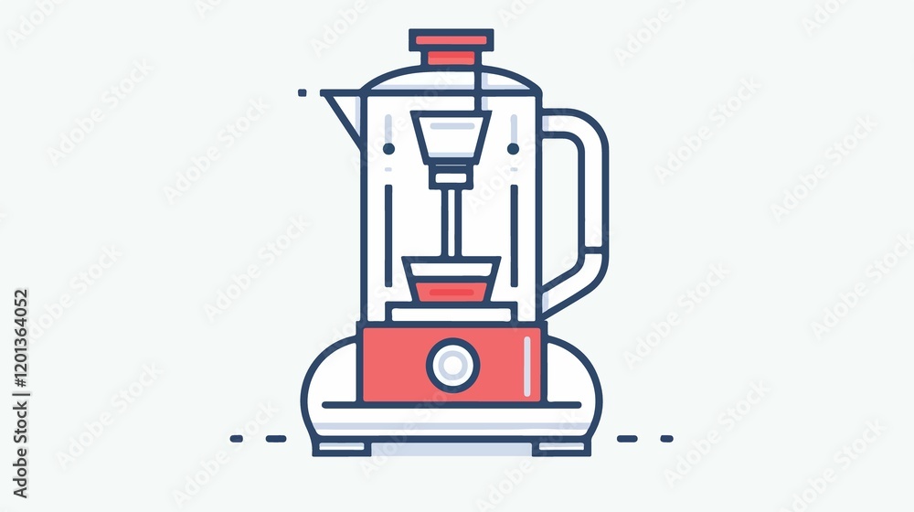 Sleek Countertop Food Blender and Processor Line Art Vector Illustration Sleek Countertop Food Blender and Processor Line Art Vector Illustration