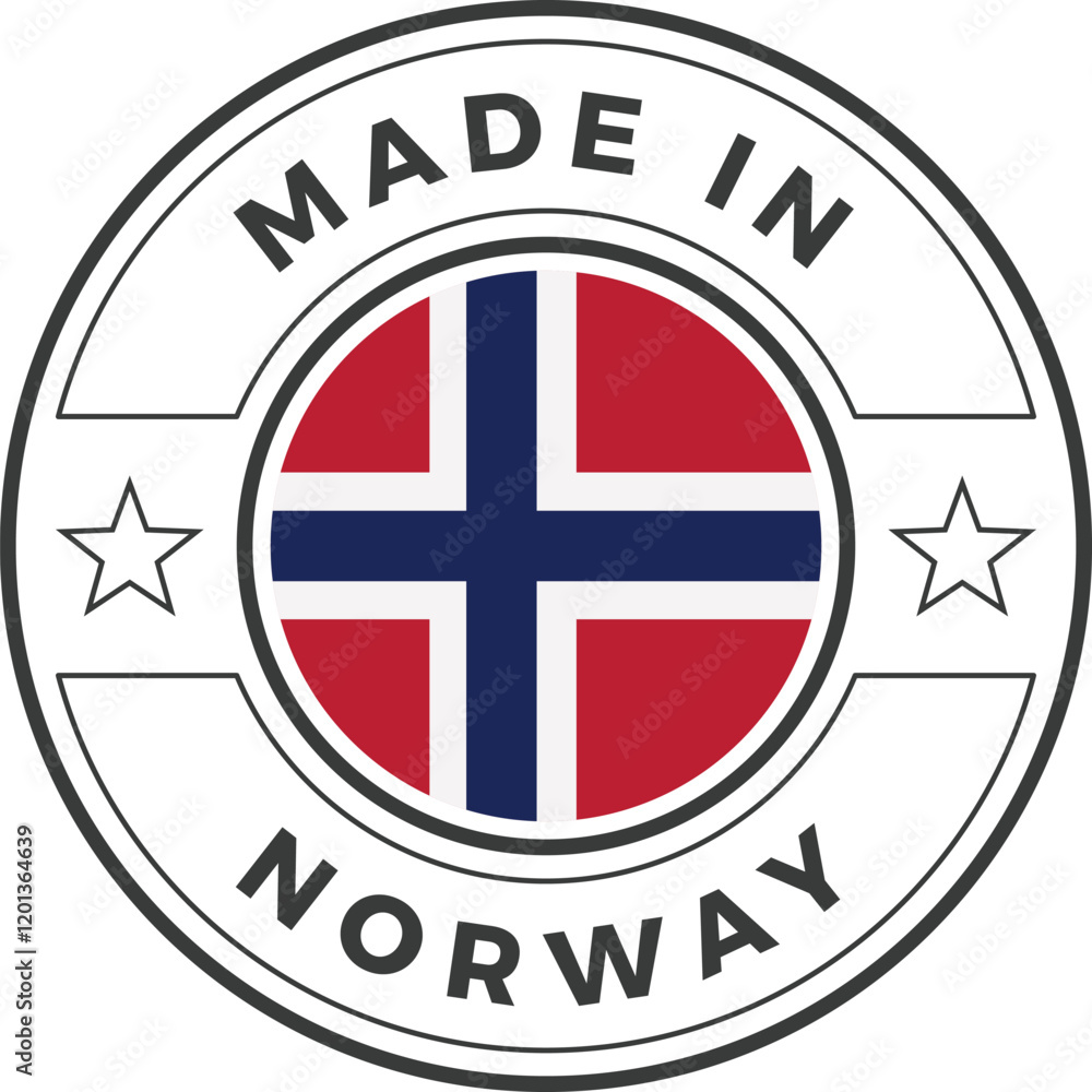 Made in Norway Icon Vector Stamp Illustration Made in Norway Icon Vector Stamp Illustration