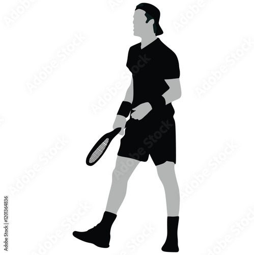 A tennis player man male sports person in silhouet photo