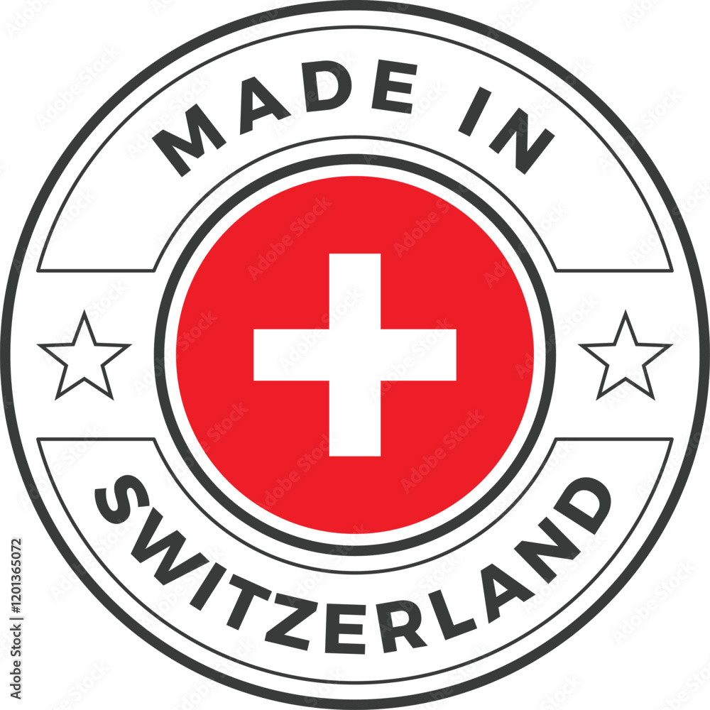 Made in Switzerland Icon Vector Stamp Illustration Made in Switzerland Icon Vector Stamp Illustration
