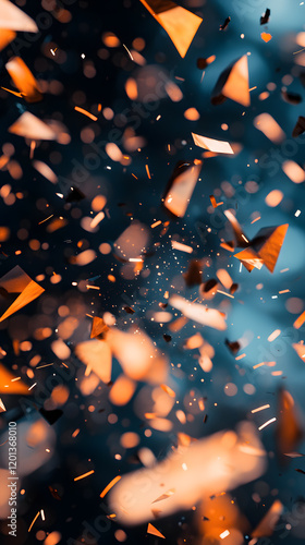 Abstract floating particles in dark space