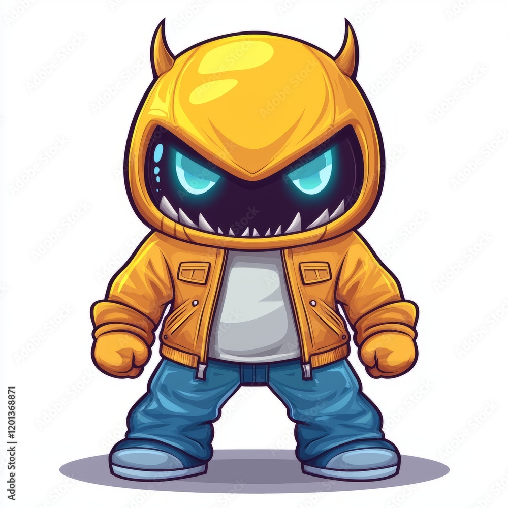 Obraz premium A Cartoon Devilish Character Wearing Trendy Clothing