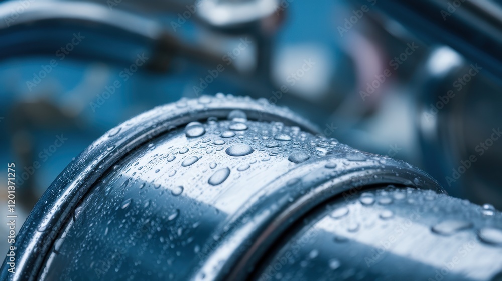 Close-up of a metallic surface covered in water droplets, showcasing the sheen and texture of the material. Close-up of a metallic surface covered in water droplets, showcasing the sheen and texture of the material.