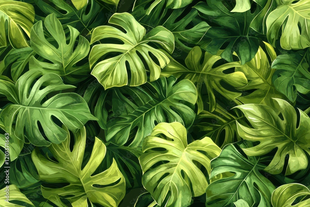 Vibrant green leaf patterns nature scene illustration tropical environment close-up view botanical concept Vibrant green leaf patterns nature scene illustration tropical environment close-up view botanical concept