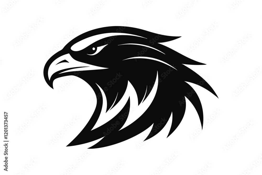 Obraz premium Stylized Eagle Head Silhouette Vector Design for Print