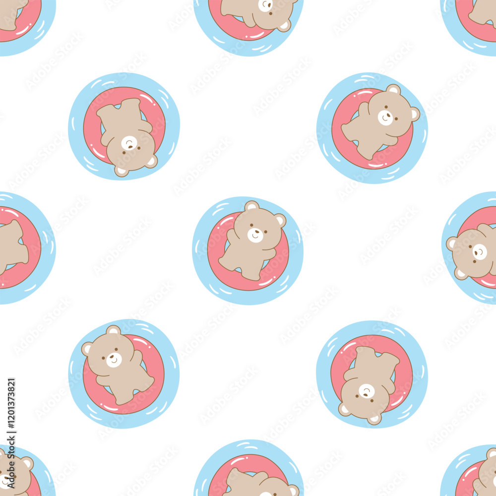 Bear sleeping on Swimming ring seamless pattern design for background, wallpaper, printing, textile design, blanket pattern, blanket pattern for kids, decorative, notebook, diary cover and etc.
Bear sleeping on Swimming ring seamless pattern design for background, wallpaper, printing, textile design, blanket pattern, blanket pattern for kids, decorative, notebook, diary cover and etc.