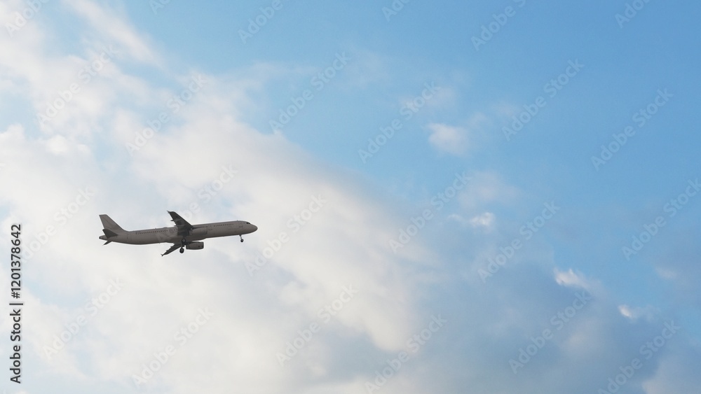 ULTRA HD. Airplane flies in blue sky. Travel, tourism. Airplane takes off against the background of blue sky. ULTRA HD. Airplane flies in blue sky. Travel, tourism. Airplane takes off against the background of blue sky.