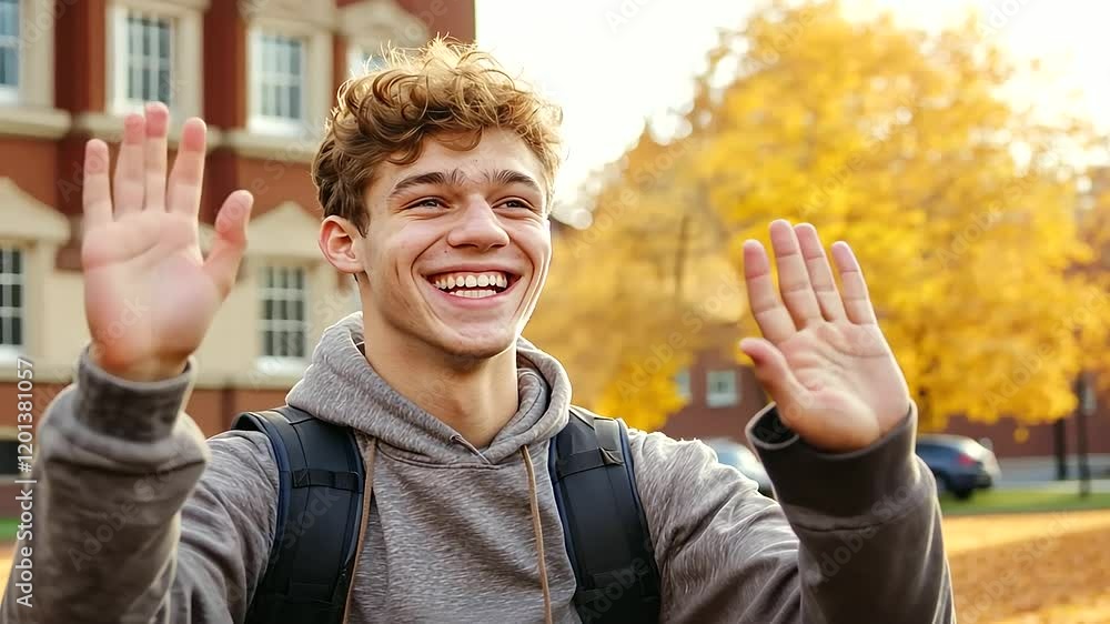Students Celebrating Success After Exam with Laughter and High Fives Students Celebrating Success After Exam with Laughter and High Fives