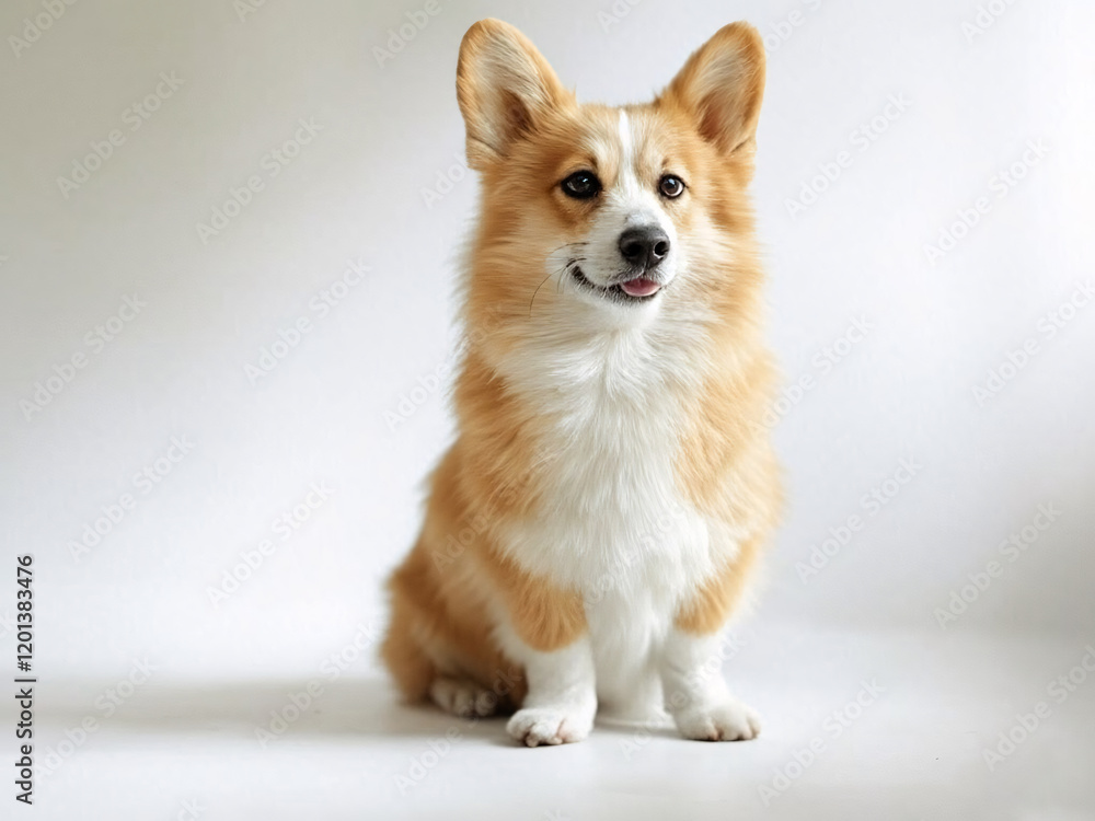 Corgi dog sitting isolated on white background Corgi dog sitting isolated on white background