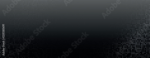 Dark gradient background with a dotted texture. The background features a smooth transition from black to gray, creating a modern, sleek look. Gradient patterned background vector. Black background.