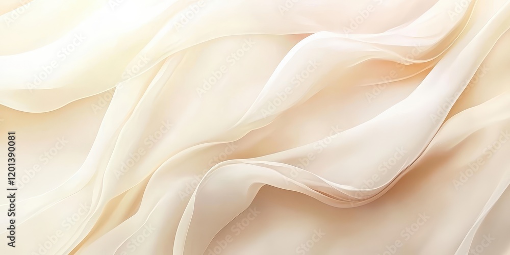 Obraz premium Shimmering flowing fabric in dreamy pastel tones creates a soft elegant and sensual abstraction The delicate transparent layers of satin like material billow and curve