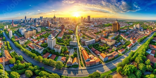 Wallpaper Mural Panoramic Aerial City Map, Bird's Eye View, Urban Planning, Detailed Street Network, Satellite Imagery Torontodigital.ca