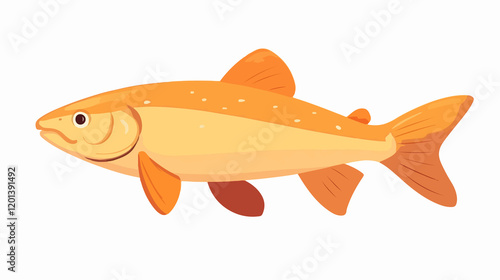 Detailed Brook Trout Isolated Vector Illustration for Design Projects
