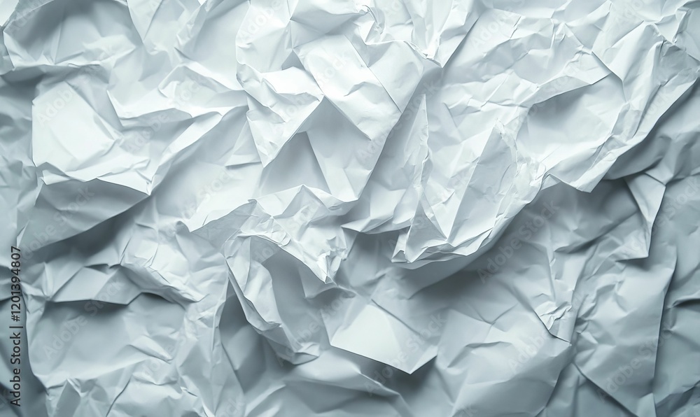 Fototapeta premium Wrinkled white paper forms complex abstract textured surface.