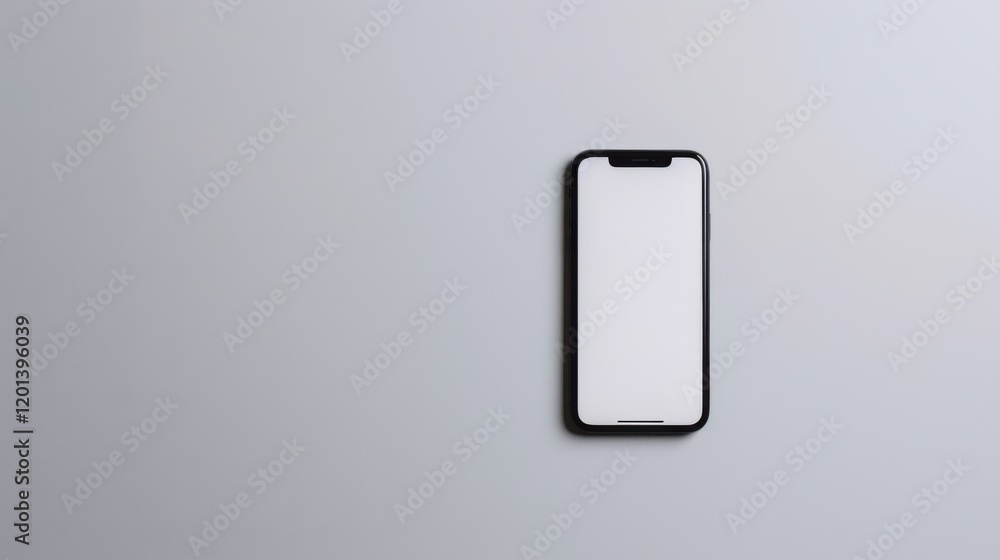 Smartphone with Blank Screen on Gray Background Mockup Smartphone with Blank Screen on Gray Background Mockup