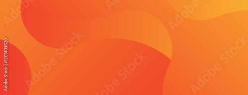 Abstract orange background with smooth, flowing shapes. The background features vibrant orange tones and a soft, wavy texture. Vector. Gradient flowy background. Orange background vector.