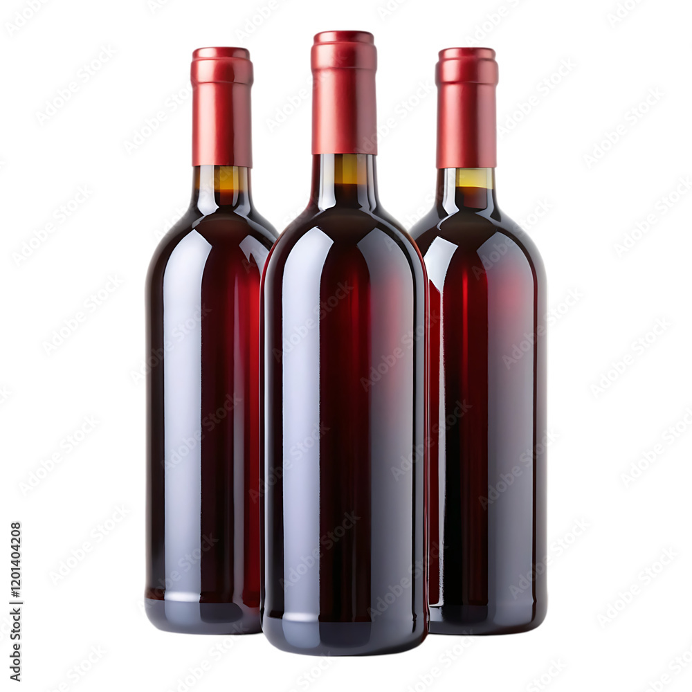 Three Red Wine Bottles Elegant Design Dark Background set food drink glass shiny Three Red Wine Bottles Elegant Design Dark Background set food drink glass shiny